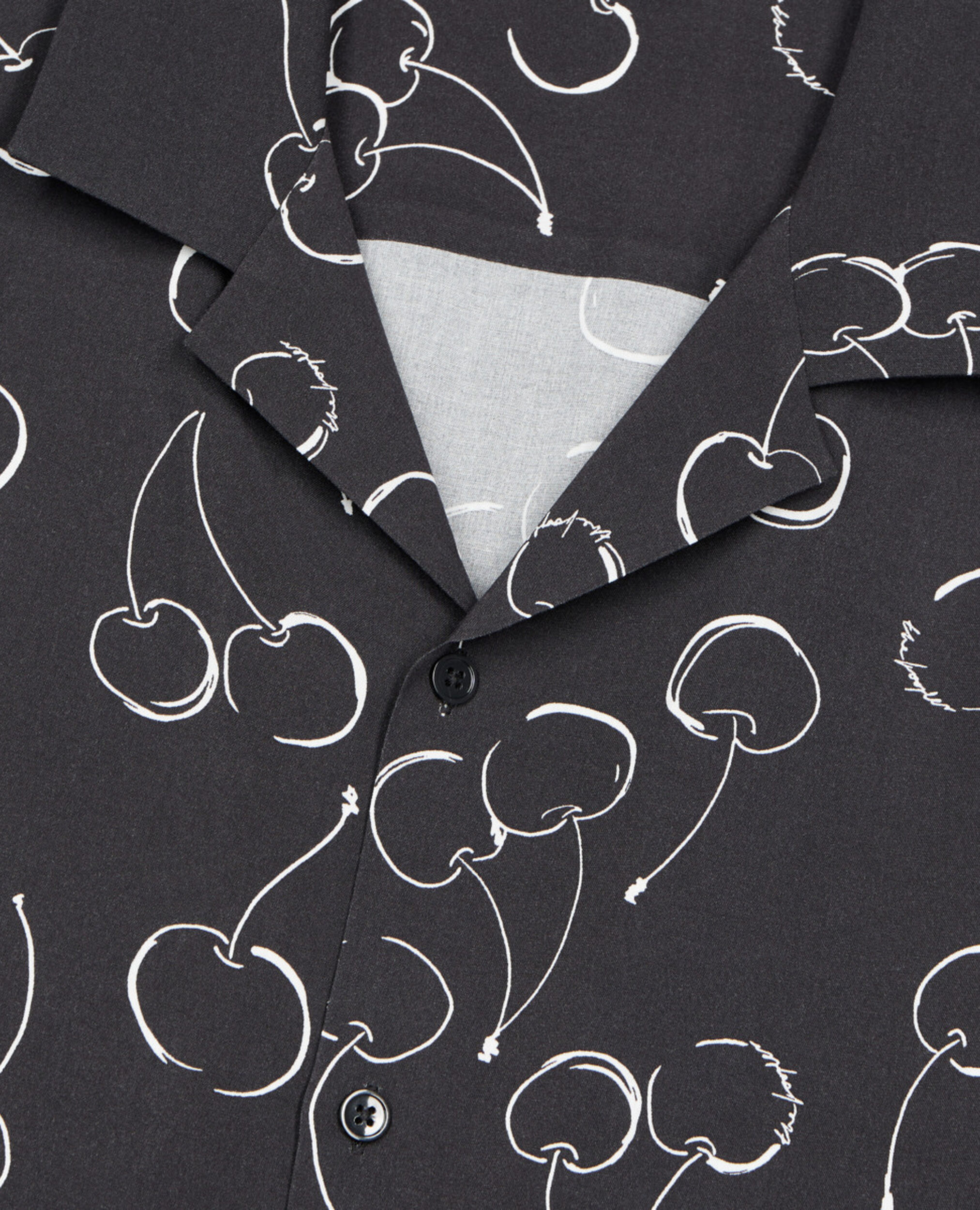 Chemise manches courtes avec imprimé cerise, BLACK, hi-res image number null
