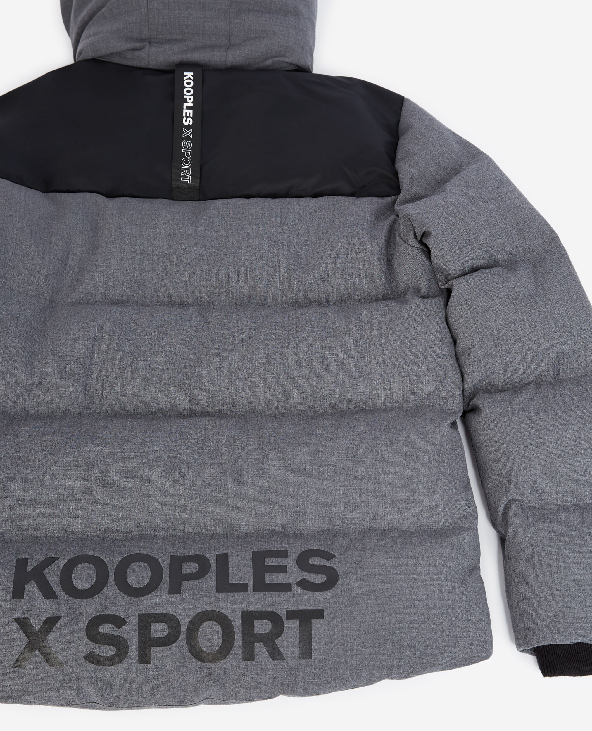 Quilted charcoal grey down jacket The Kooples UK