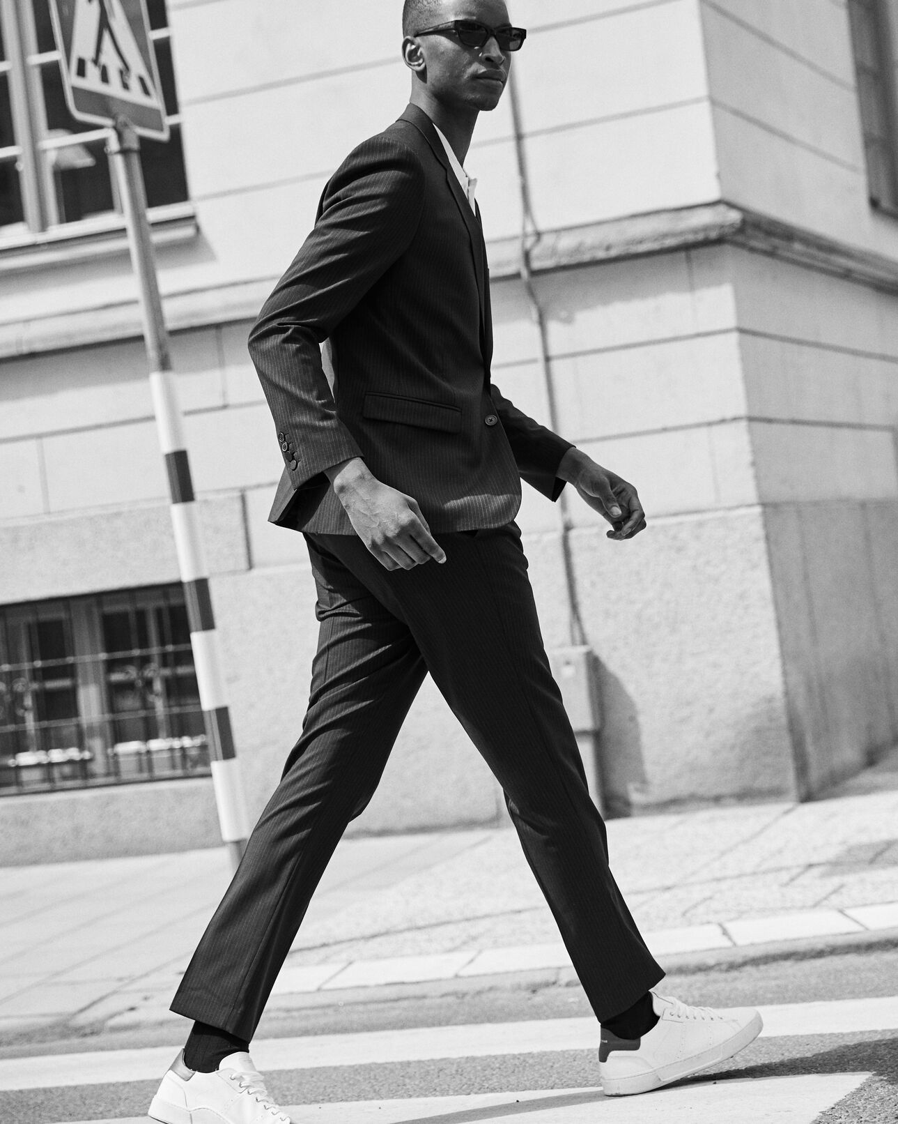 The Kooples MEN NAVY navy blue wool striped pants