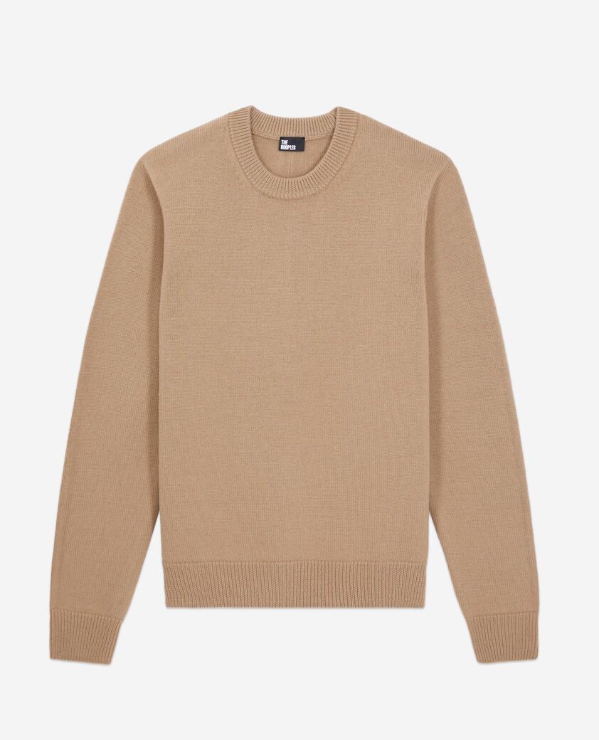 The Kooples HOMME BROWN-BEIGE pull marron en laine