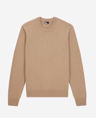 The Kooples HOMME BROWN-BEIGE pull marron en laine