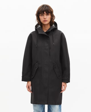 The Kooples FEMME BLACK parka longue &agrave; capuche noire