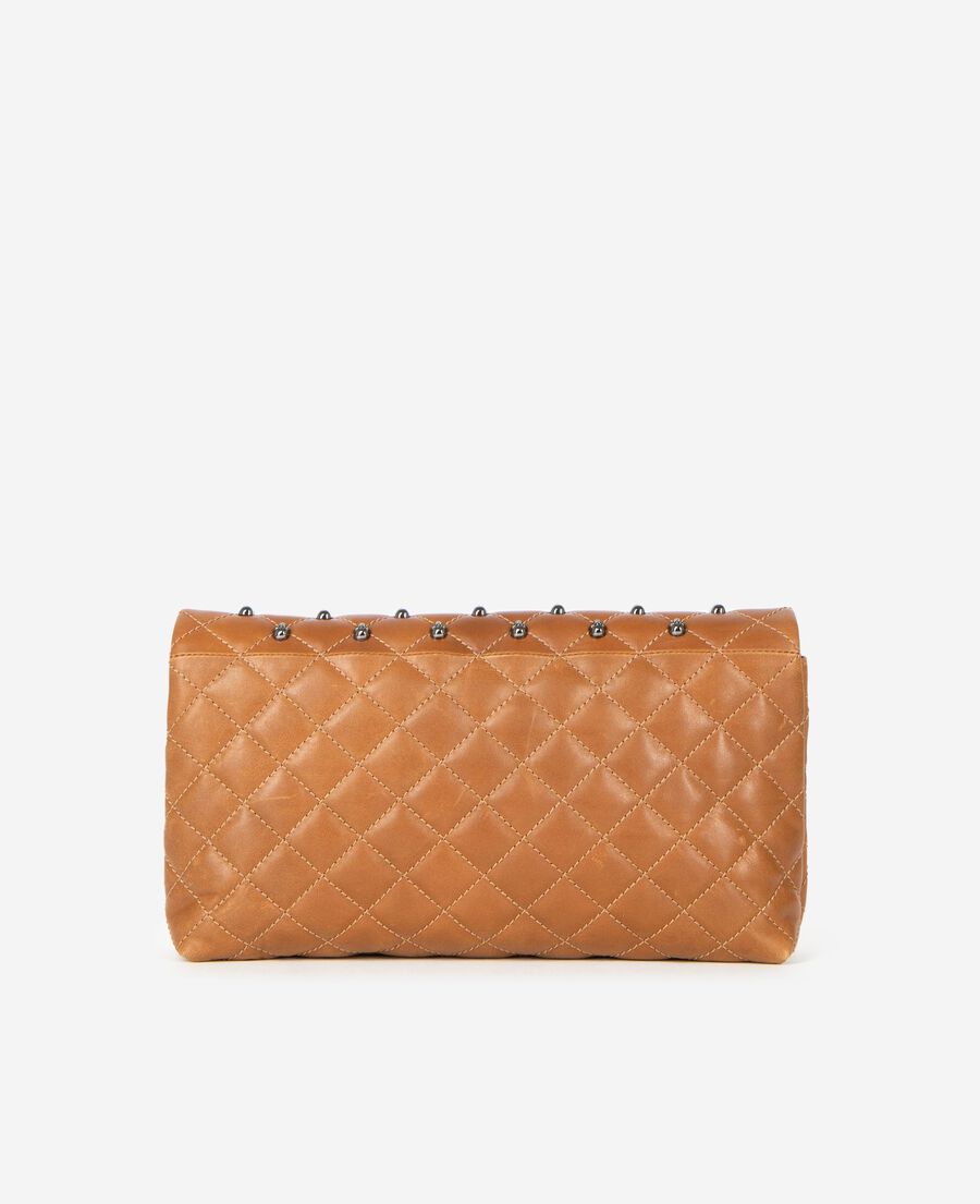 The Kooples F BROWN h&eacute;ritage small clutch bag in cognac cracked leather