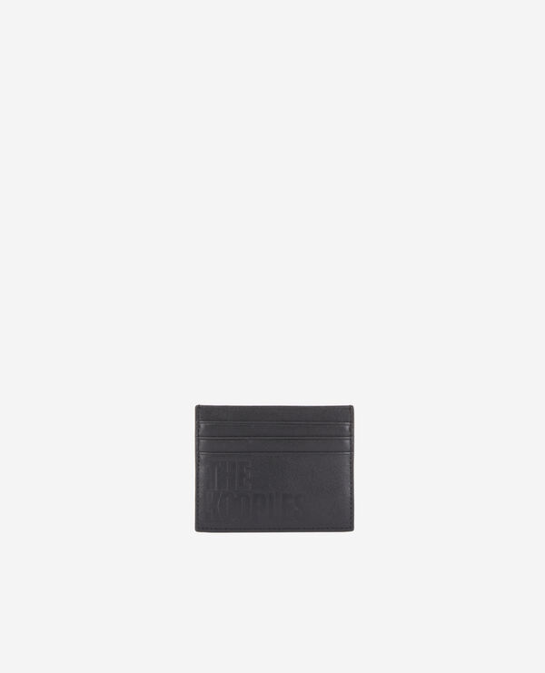 porte cartes en cuir noir avec logo