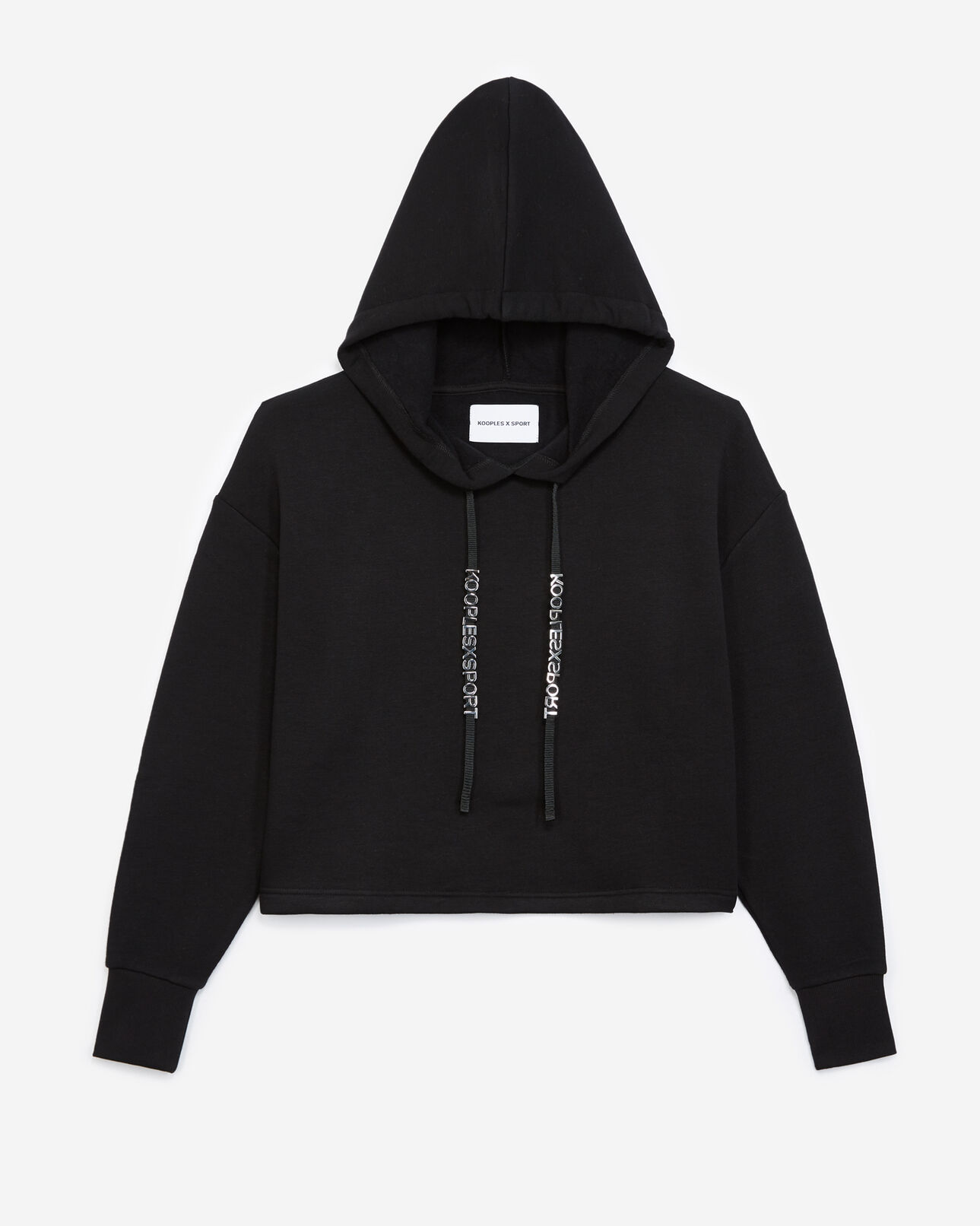 The Kooples MUJER BLACK sudadera negra capucha cordón estampado