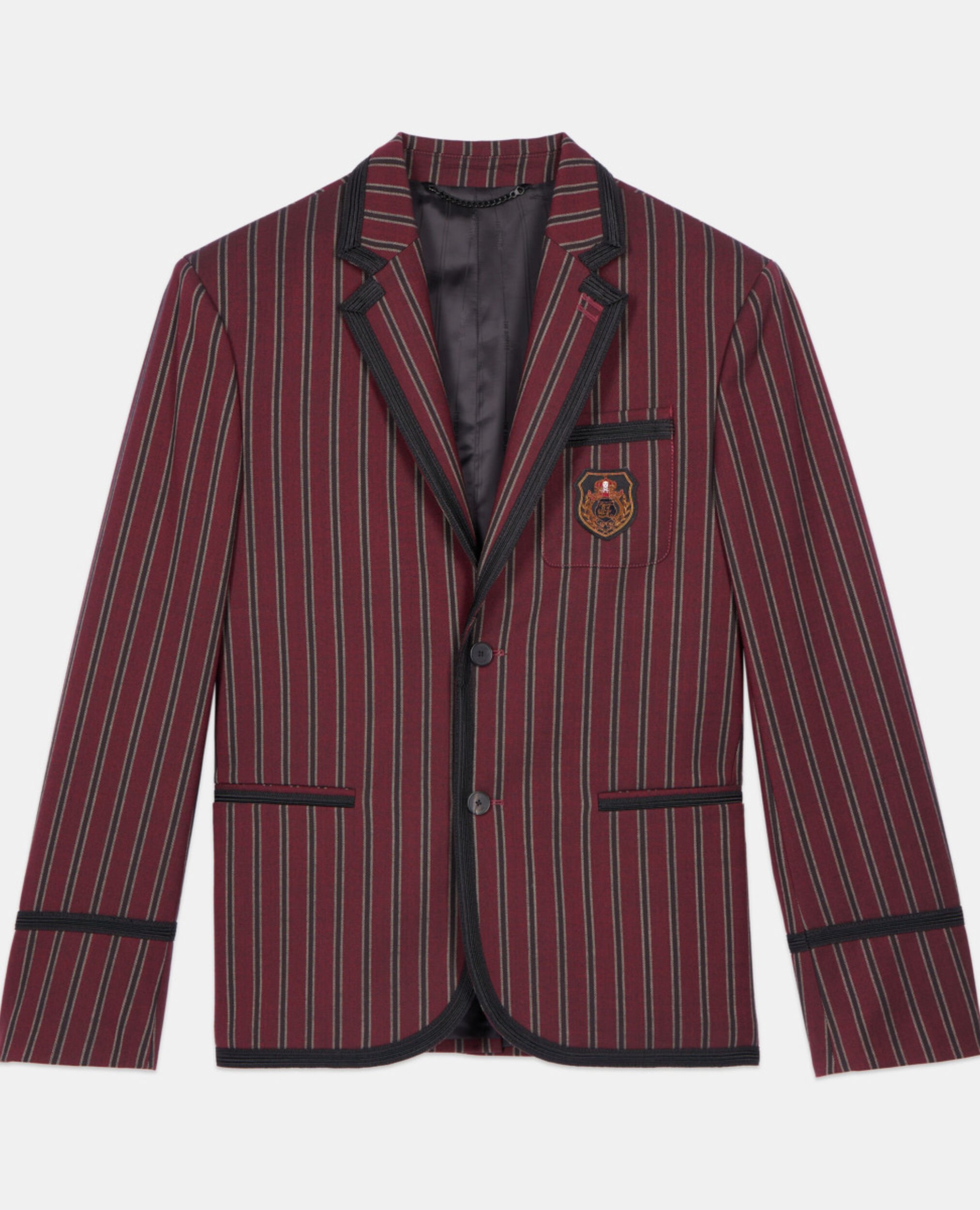 Striped wool-blend jacket, BLACK - RED, hi-res image number null