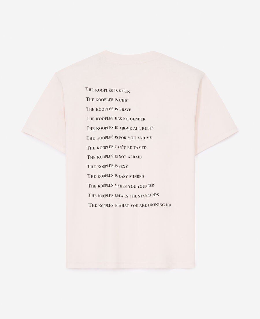 rosa baumwoll-t-shirt mit aufdruck what is