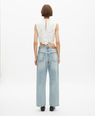 The Kooples FEMME ECRU top en dentelle fleurie &eacute;cru