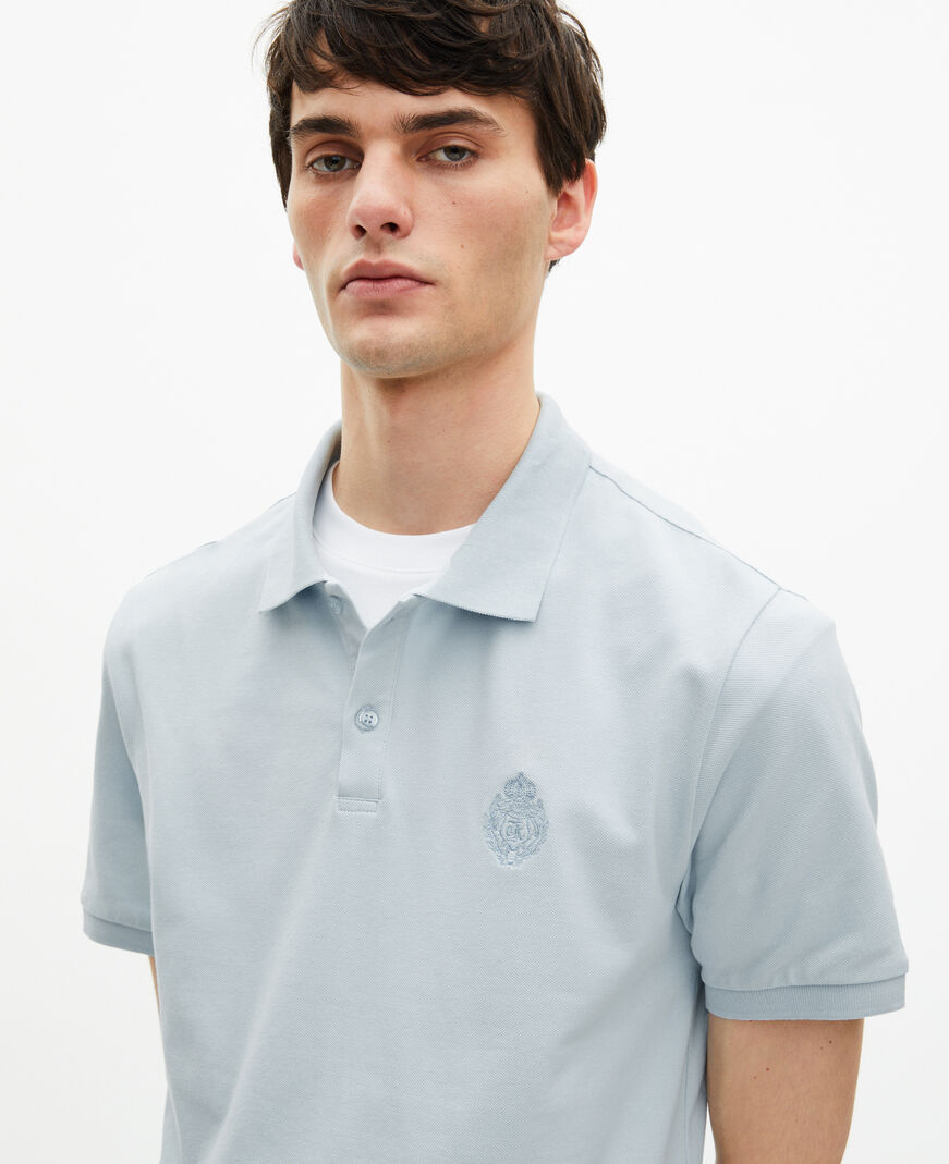 The Kooples H BABY BLUE piqué polo shirt with classic light blue collar