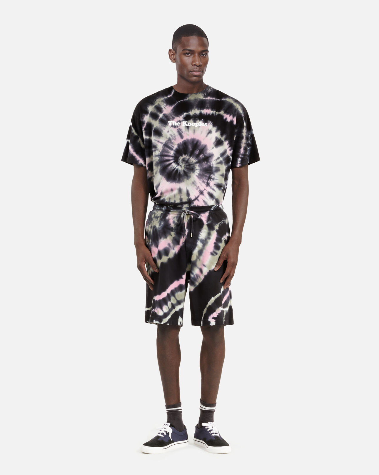 The Kooples HOMME ECRU GREEN short imprimé tie and dye