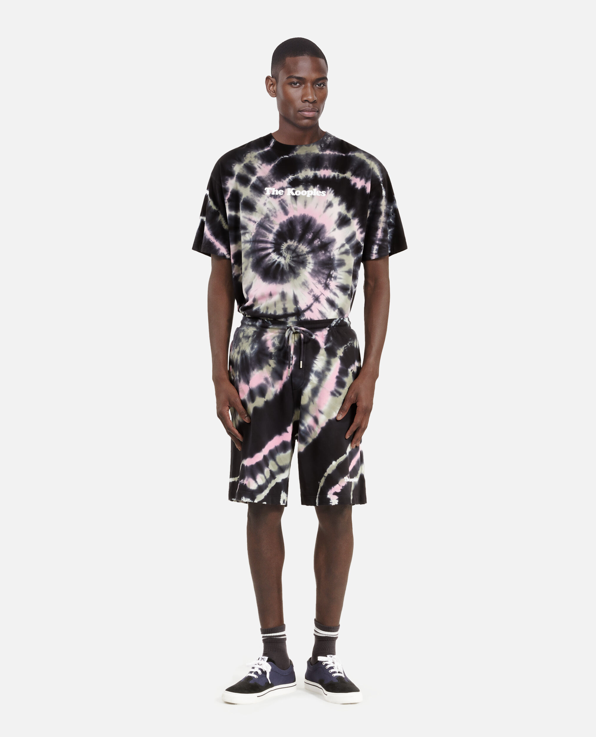 Tie dye print shorts, ECRU GREEN, hi-res image number null