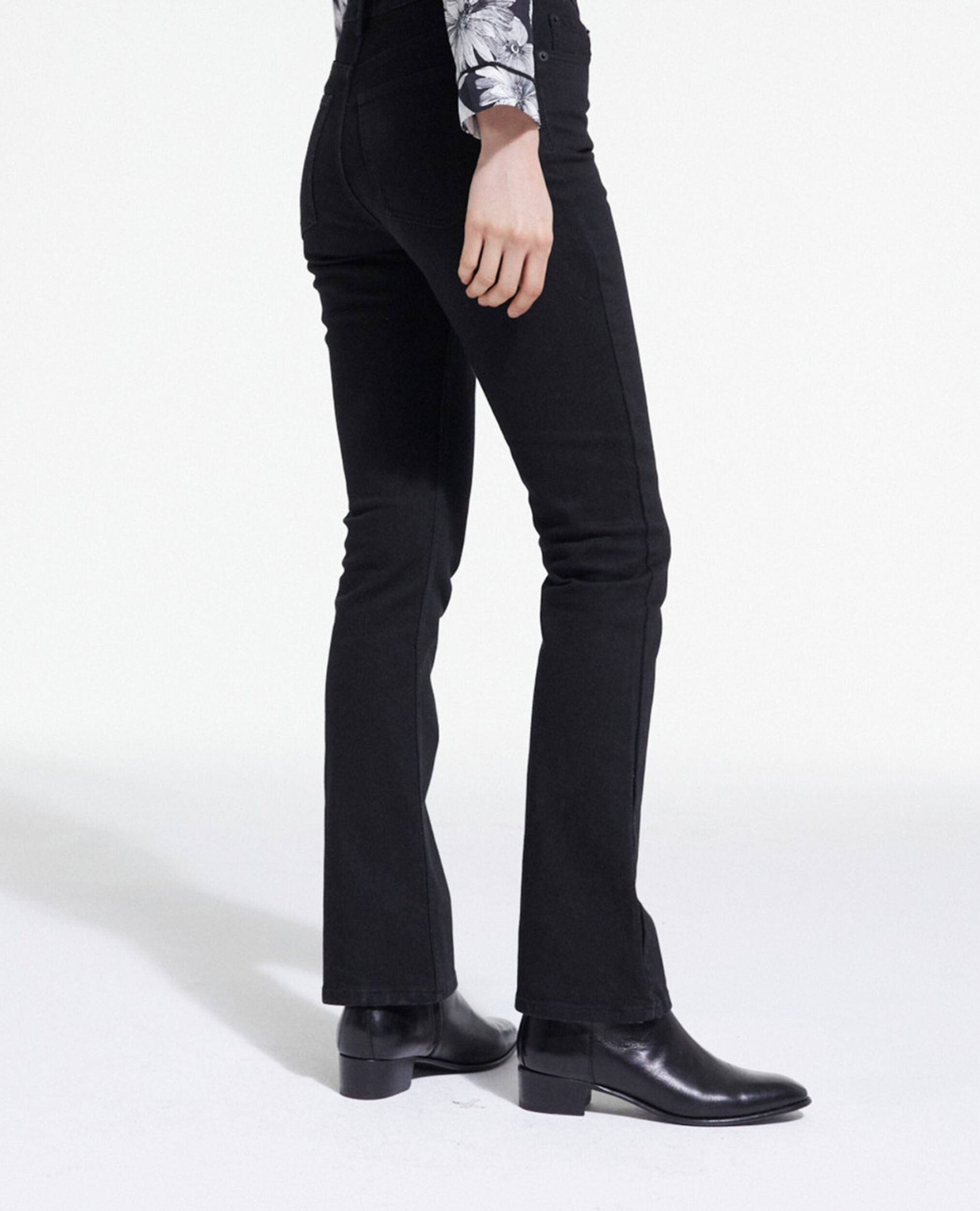 Black bootcut jeans, BLACK, hi-res image number null