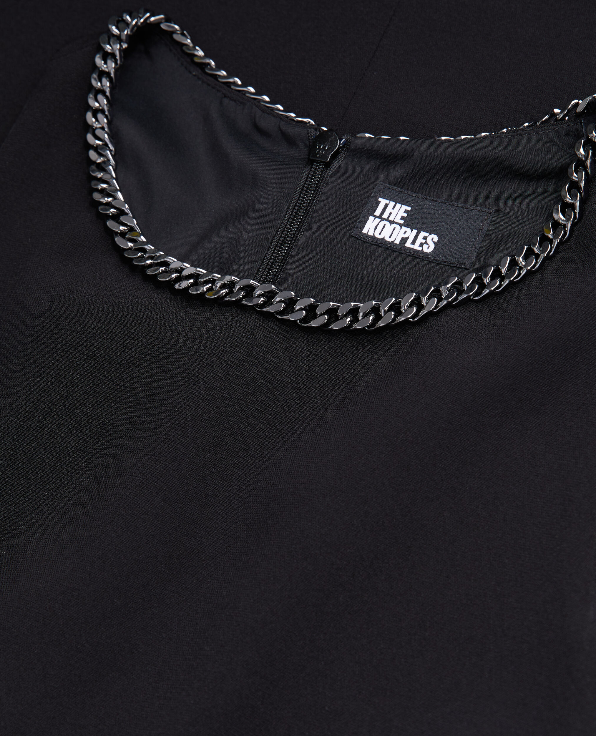 Short black crepe dress, BLACK, hi-res image number null