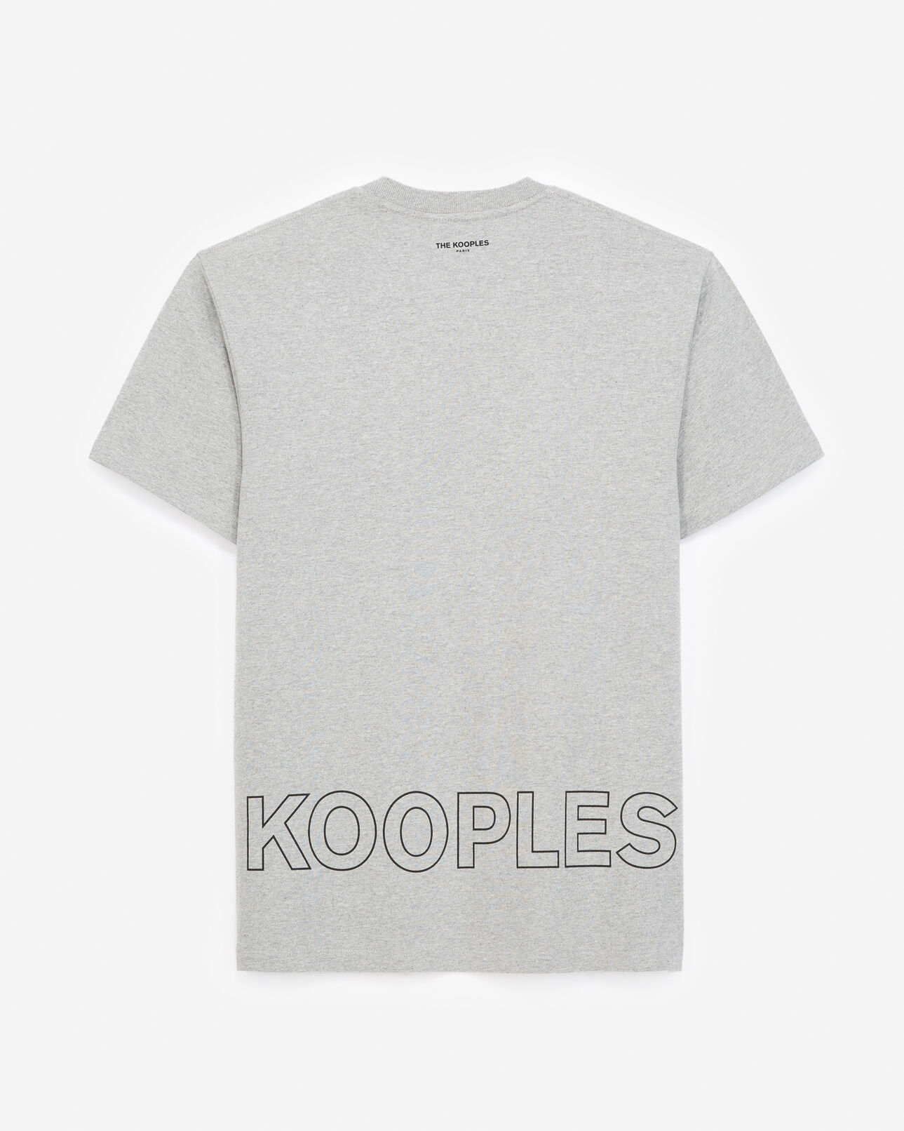 The Kooples HOMME MIDDLE GREY MELANGE t-shirt gris coton à imprimé the kooples
