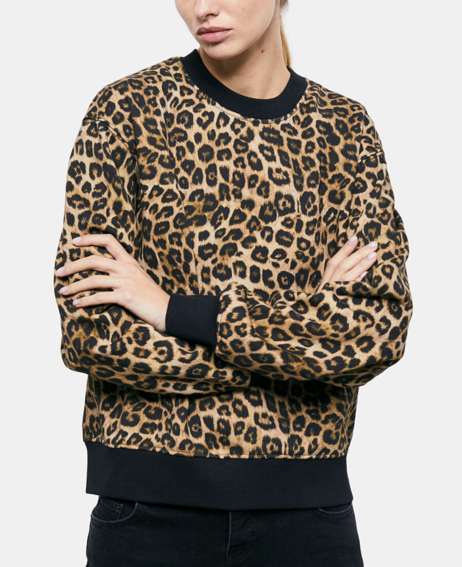 sweatshirt mit leopardenmuster