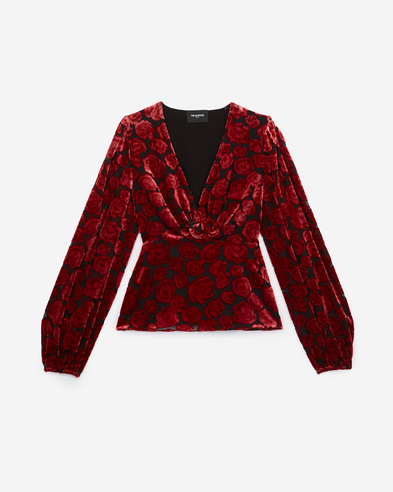 Top rock velours imprimé fleurs, BLACK - RED, hi-res image number null