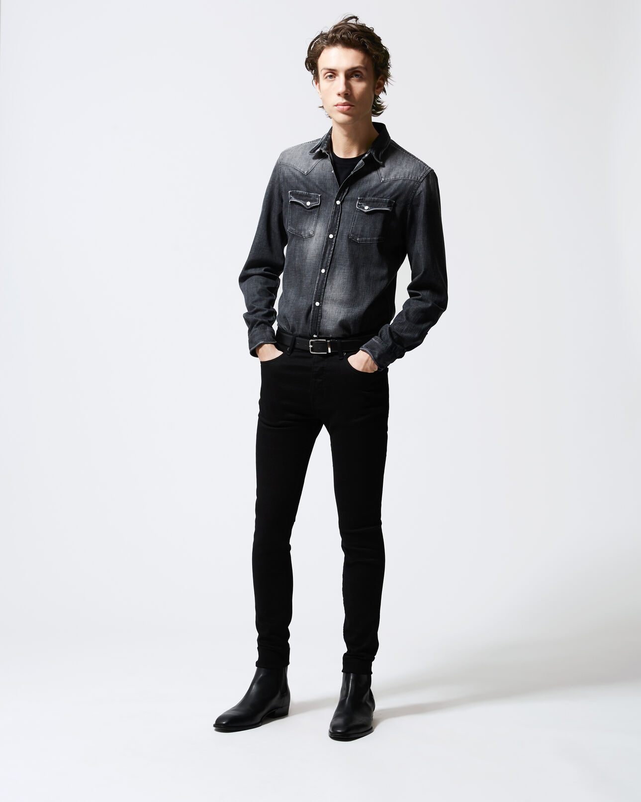 The Kooples HERREN BLACK schwarze jeans mit skinny-fit 