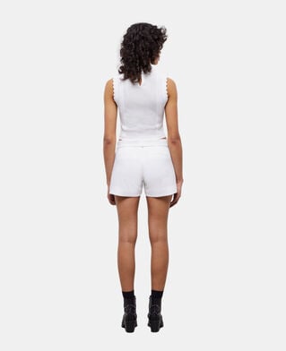 The Kooples FEMME ECRU short tailleur blanc en cr&ecirc;pe