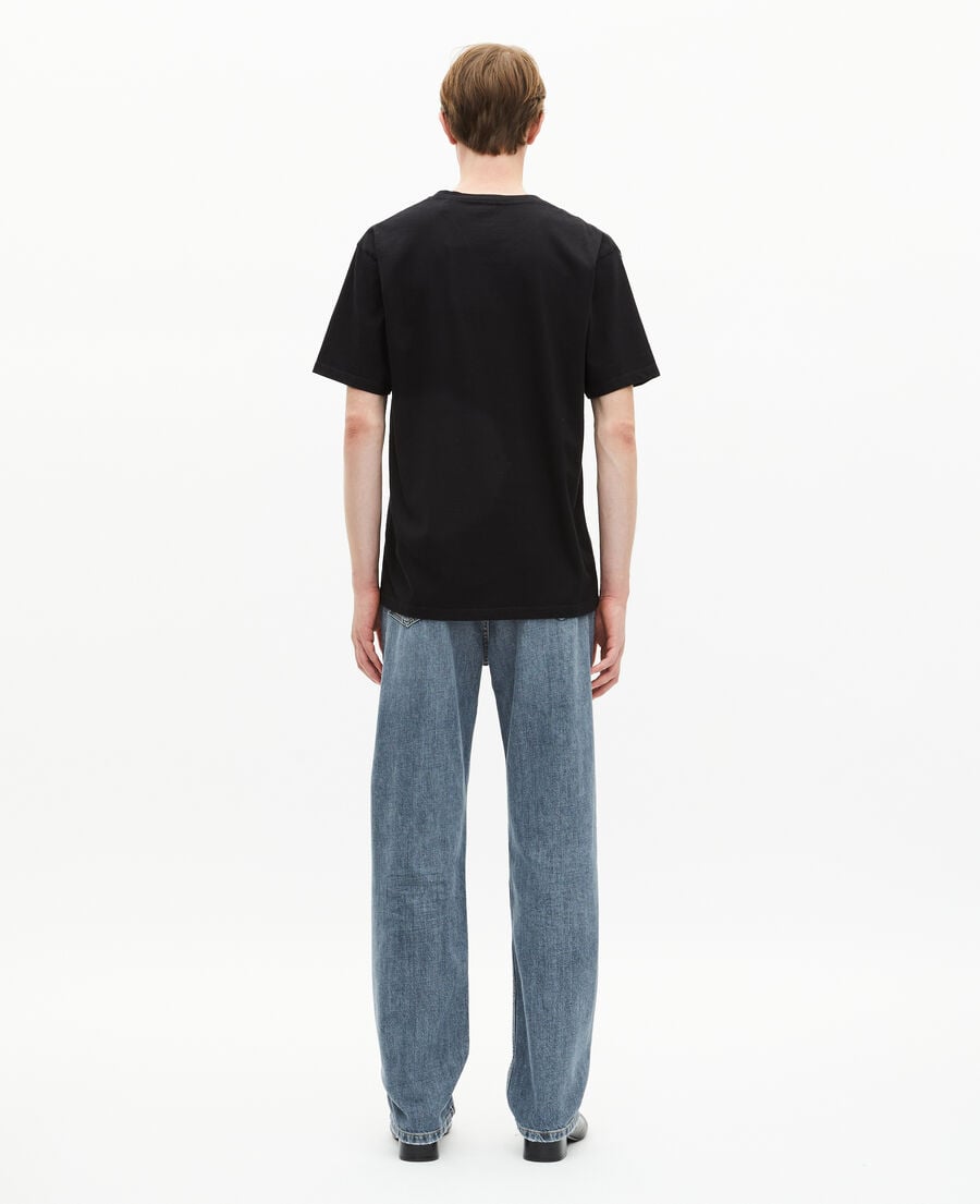 The Kooples H BLACK t-shirt with black skull flocking