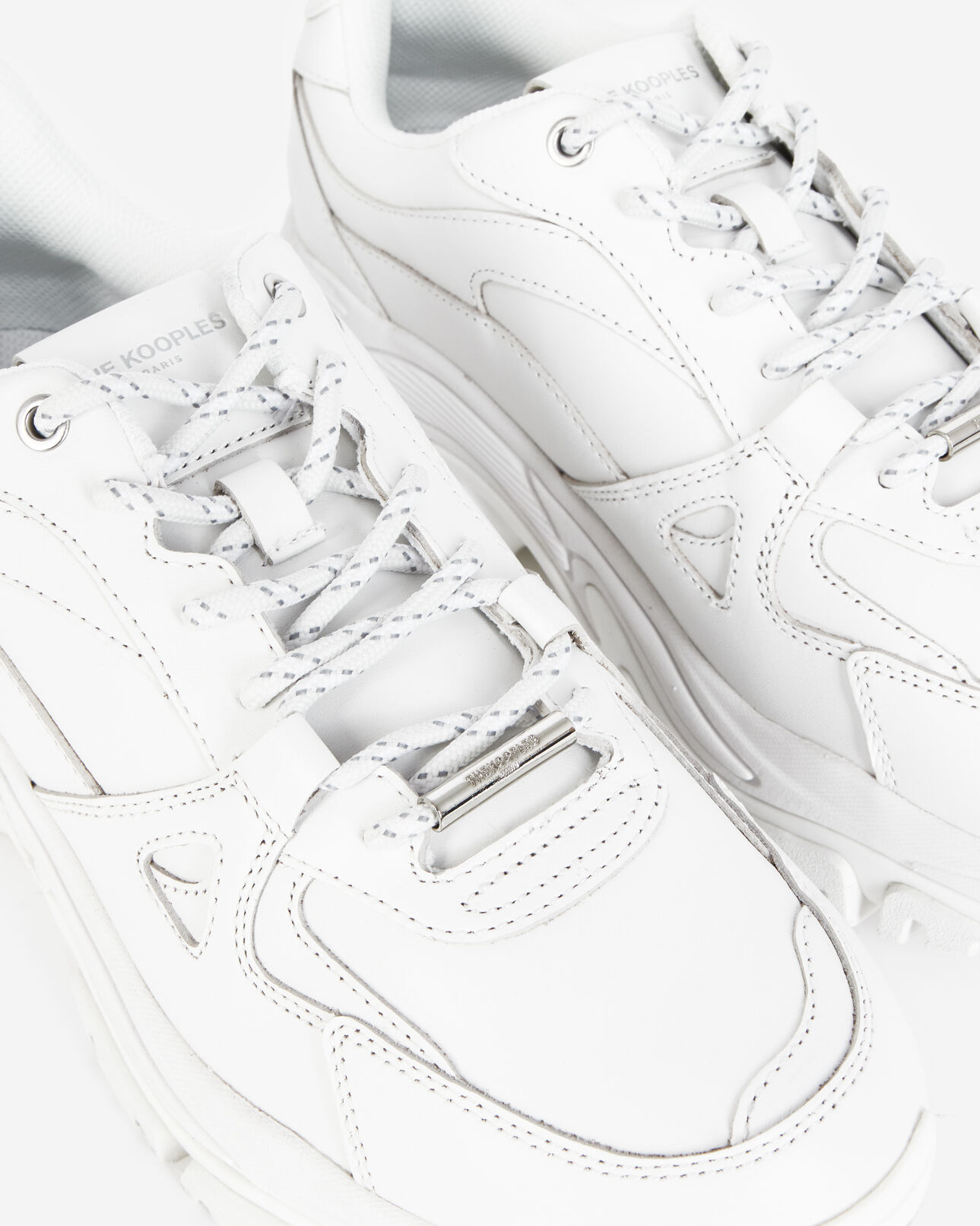 The Kooples HERREN OFF WHITE turnschuhe dick weiß glattleder
