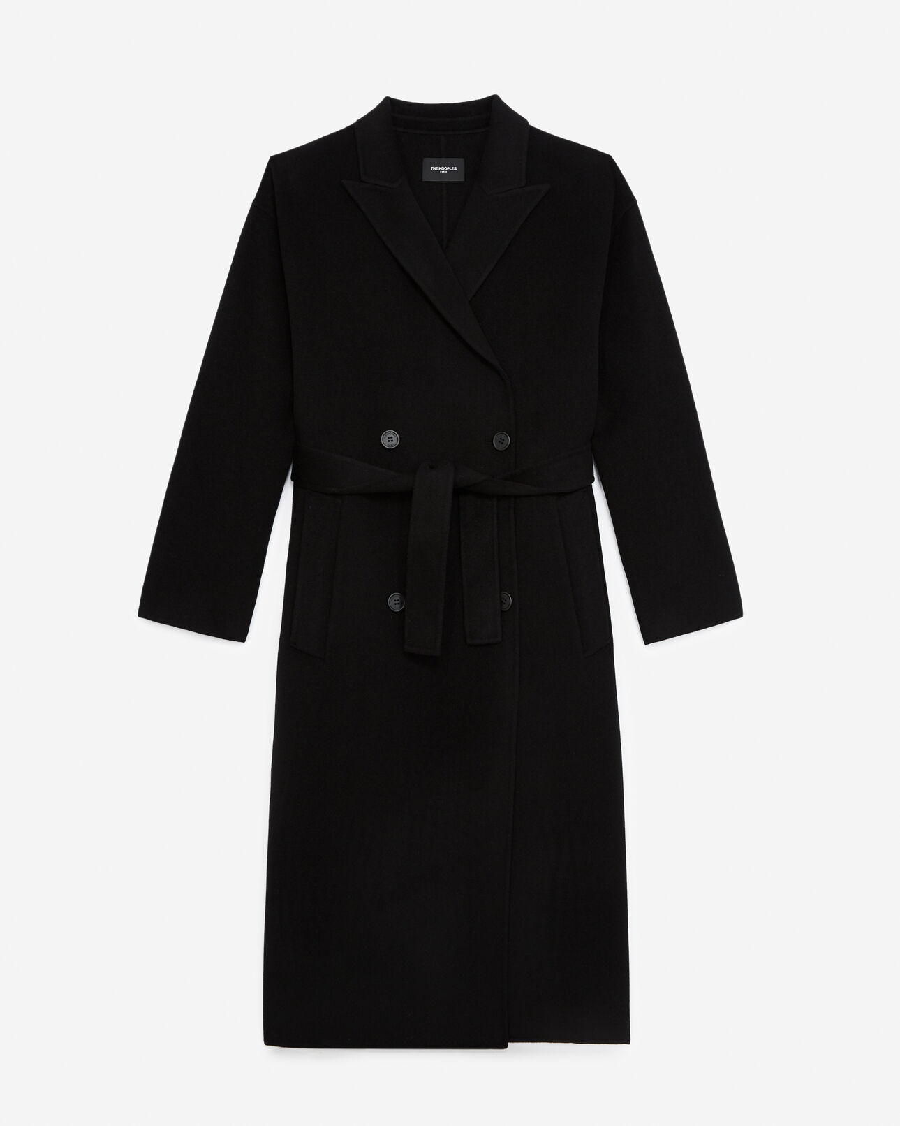 The Kooples WOMEN BLACK oversized double-faced black wool coat
