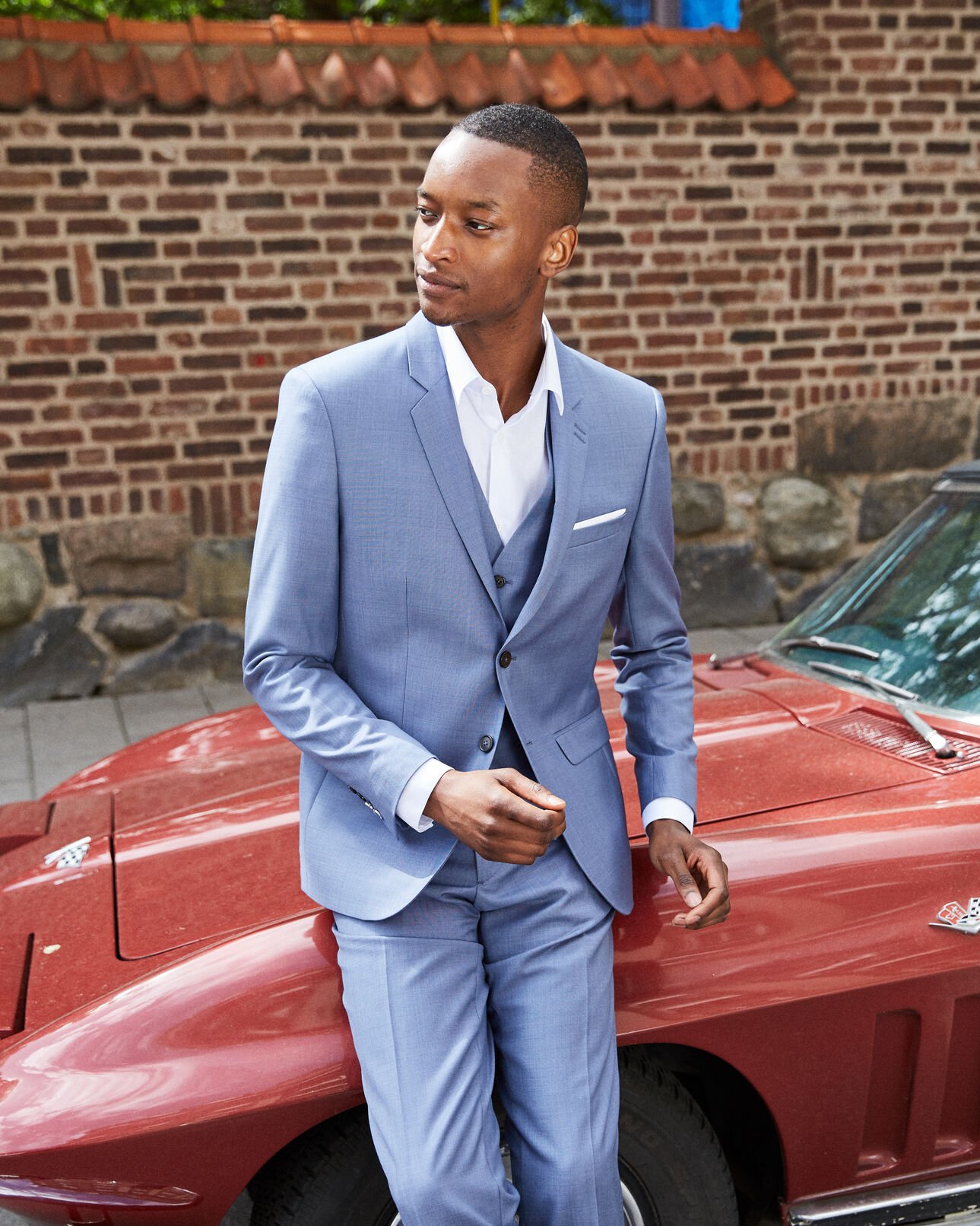The Kooples MEN BLUE sky blue printed wool jacket
