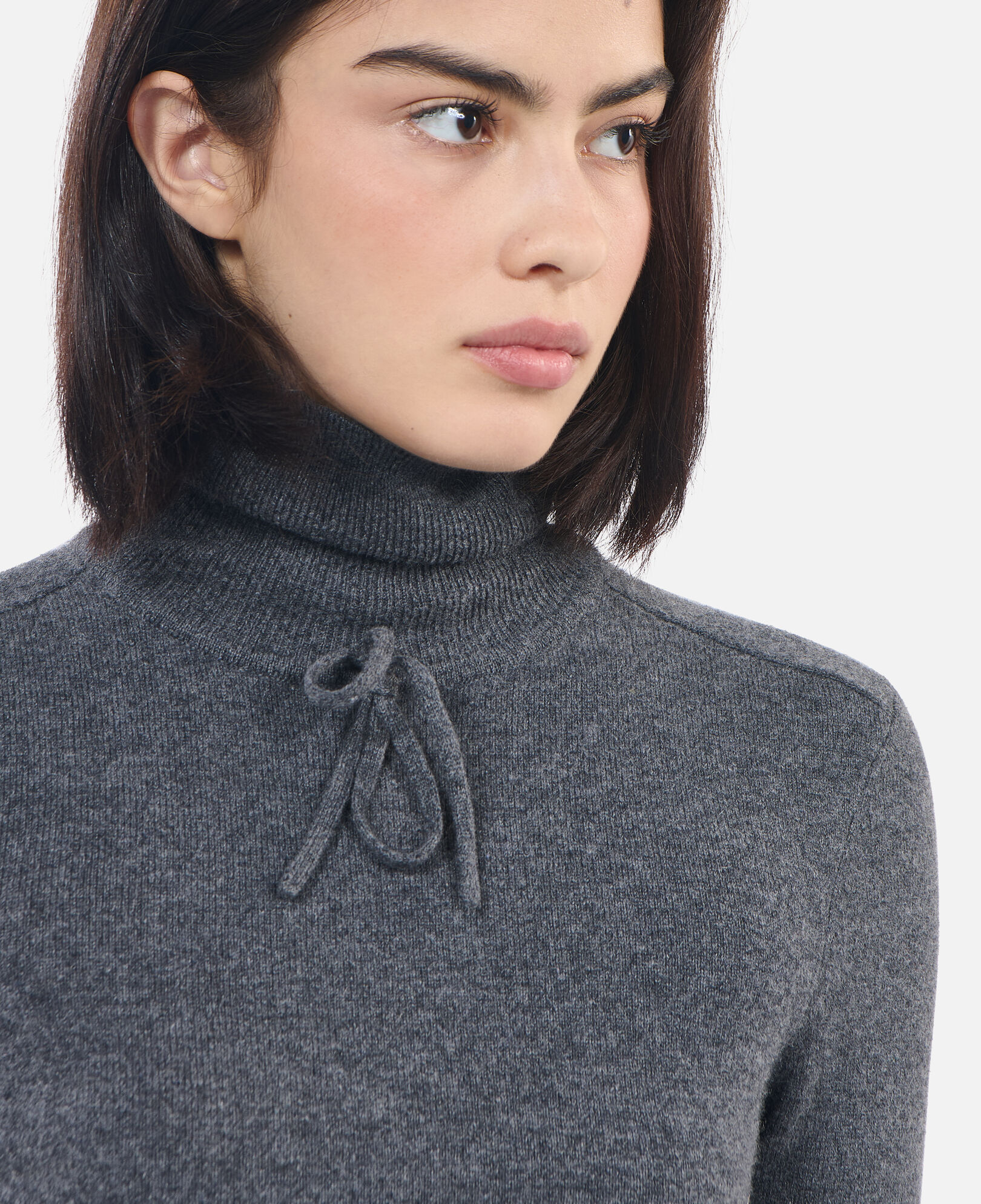 The Kooples FEMME ANTHRACITE MELANGE pull en cachemire gris