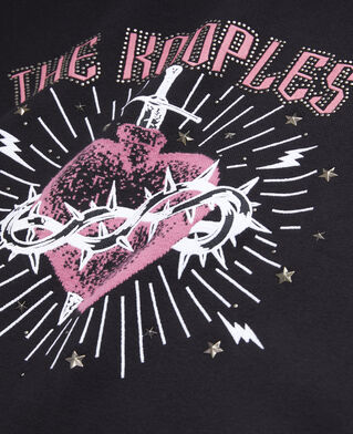 The Kooples DAMEN BLACK WHITE schwarzer pullover mit motiv