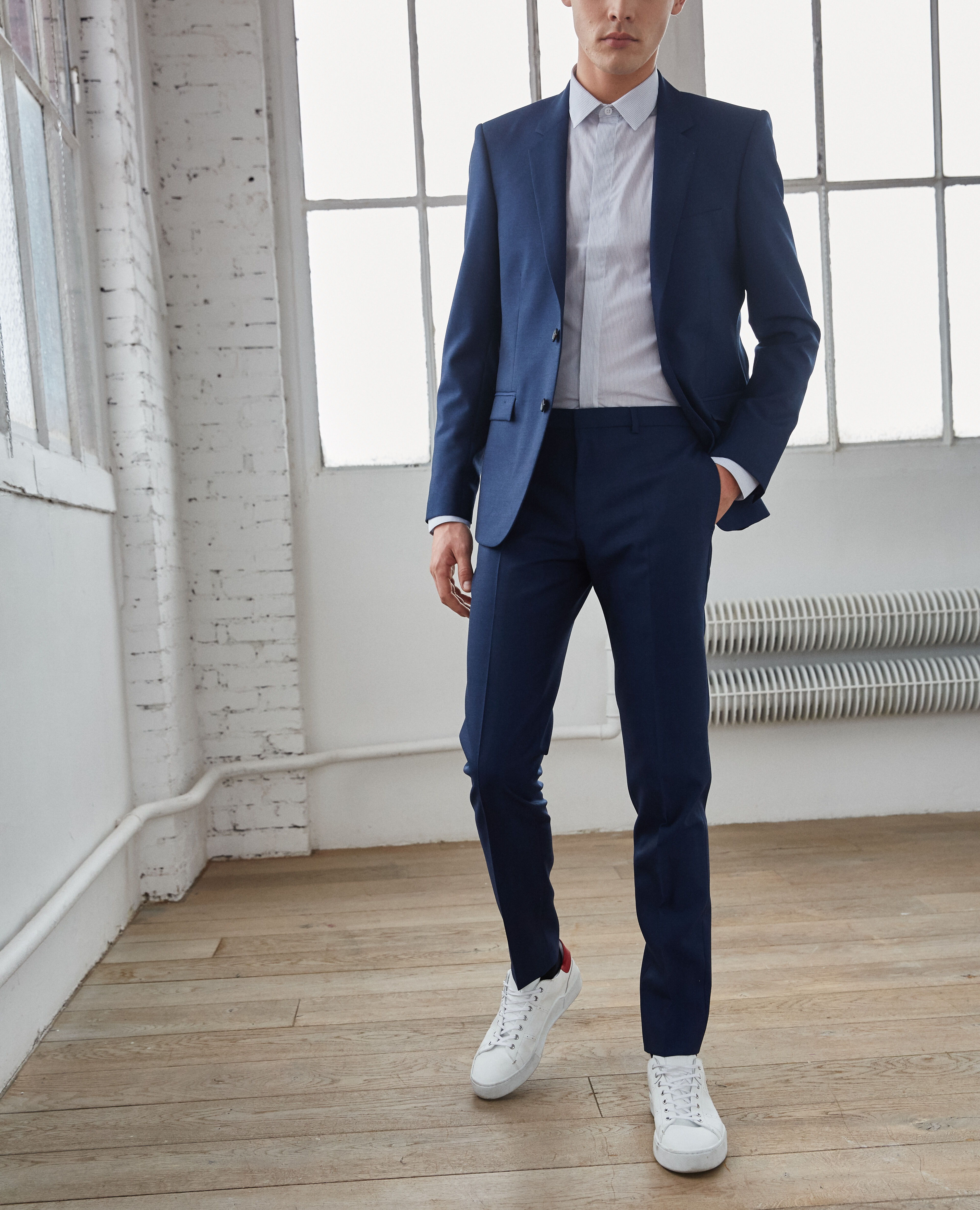 Navy store casual suit