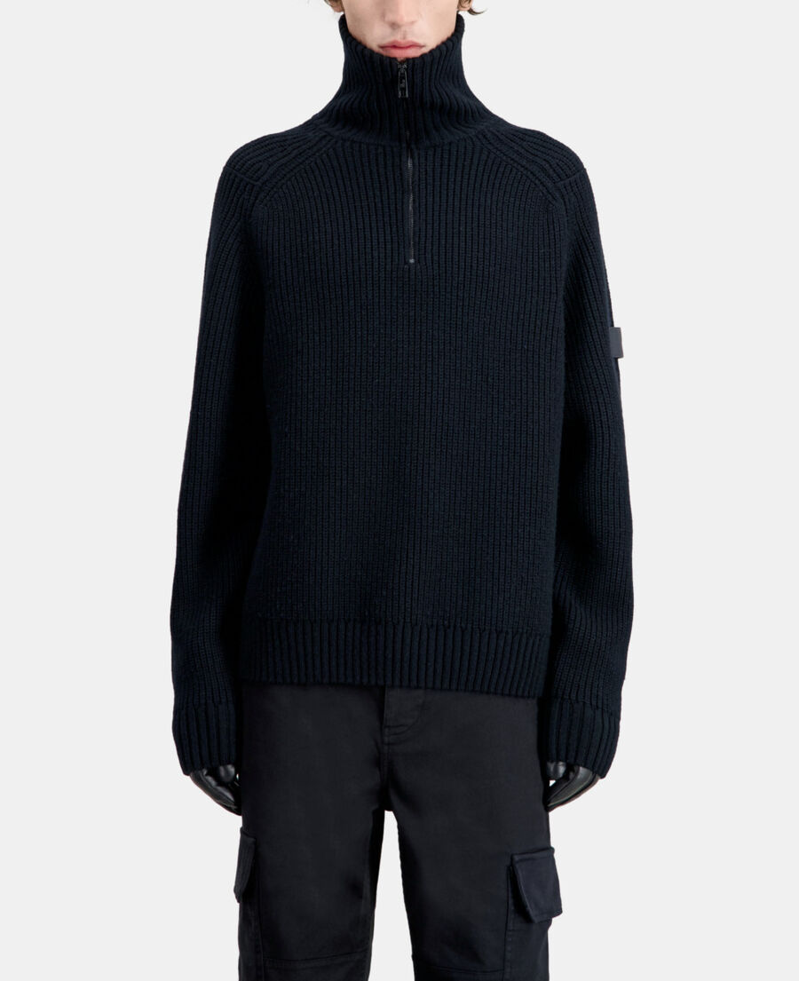 black wool sweater