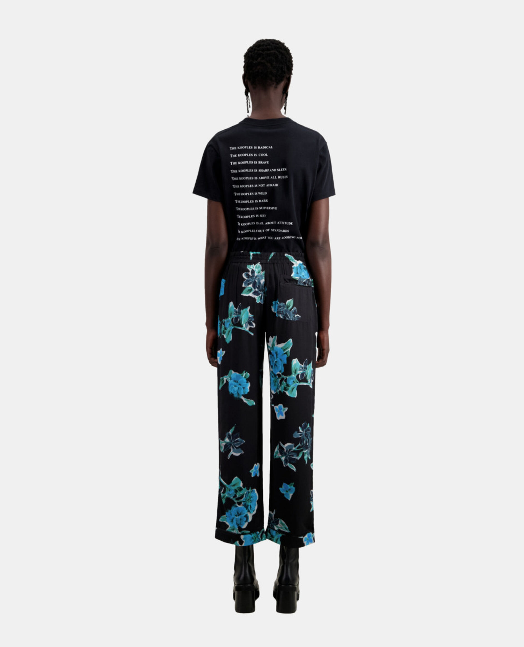 Printed trouser, BLACK BLUE, hi-res image number null