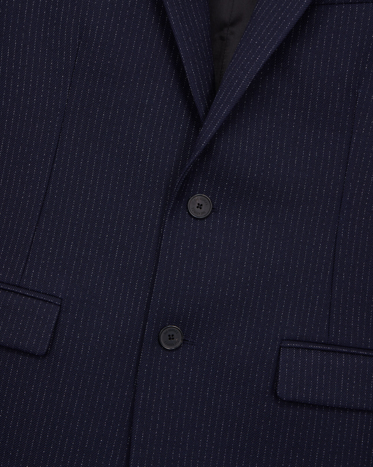 The Kooples MEN NAVY / ECRU navy blue striped wool suit jacket