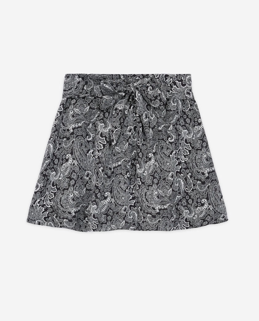 The Kooples WOMEN BLACK WHITE short printed skirt