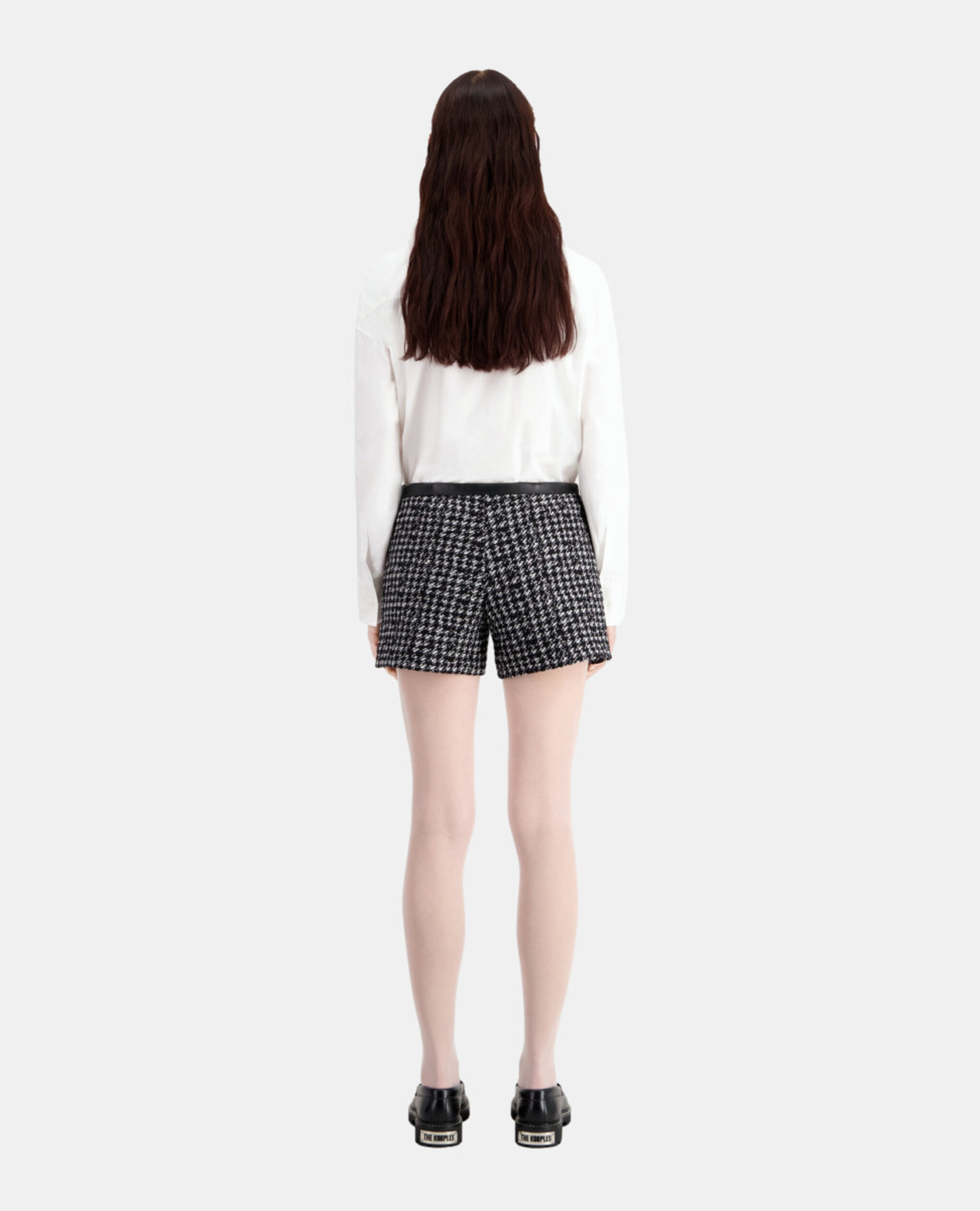 Short noir en tweed, BLACK WHITE, hi-res image number null