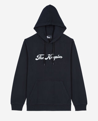 The Kooples HOMBRE BLACK WASHED sudadera logotipo capucha negra