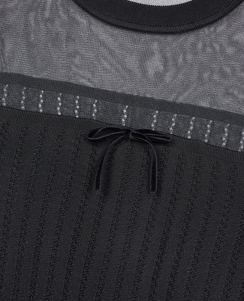 The Kooples FEMME BLACK pull en maille ajour&eacute;e noir