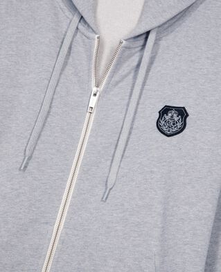 The Kooples MEN GREY MELANGE grey blazon hoodie