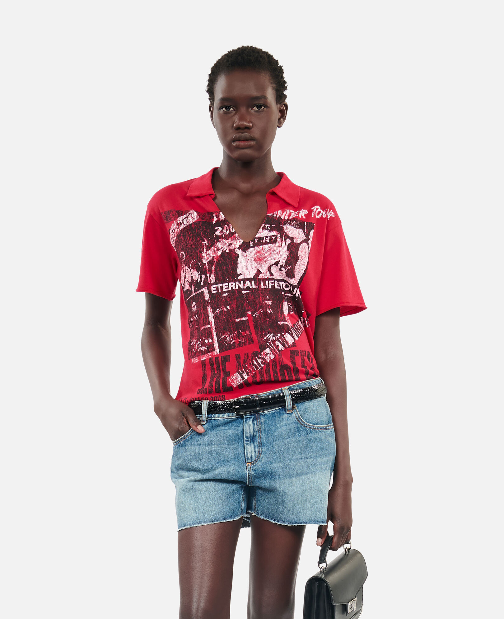 The Kooples WOMEN RUBIS red eternal life tour serigraphy t-shirt