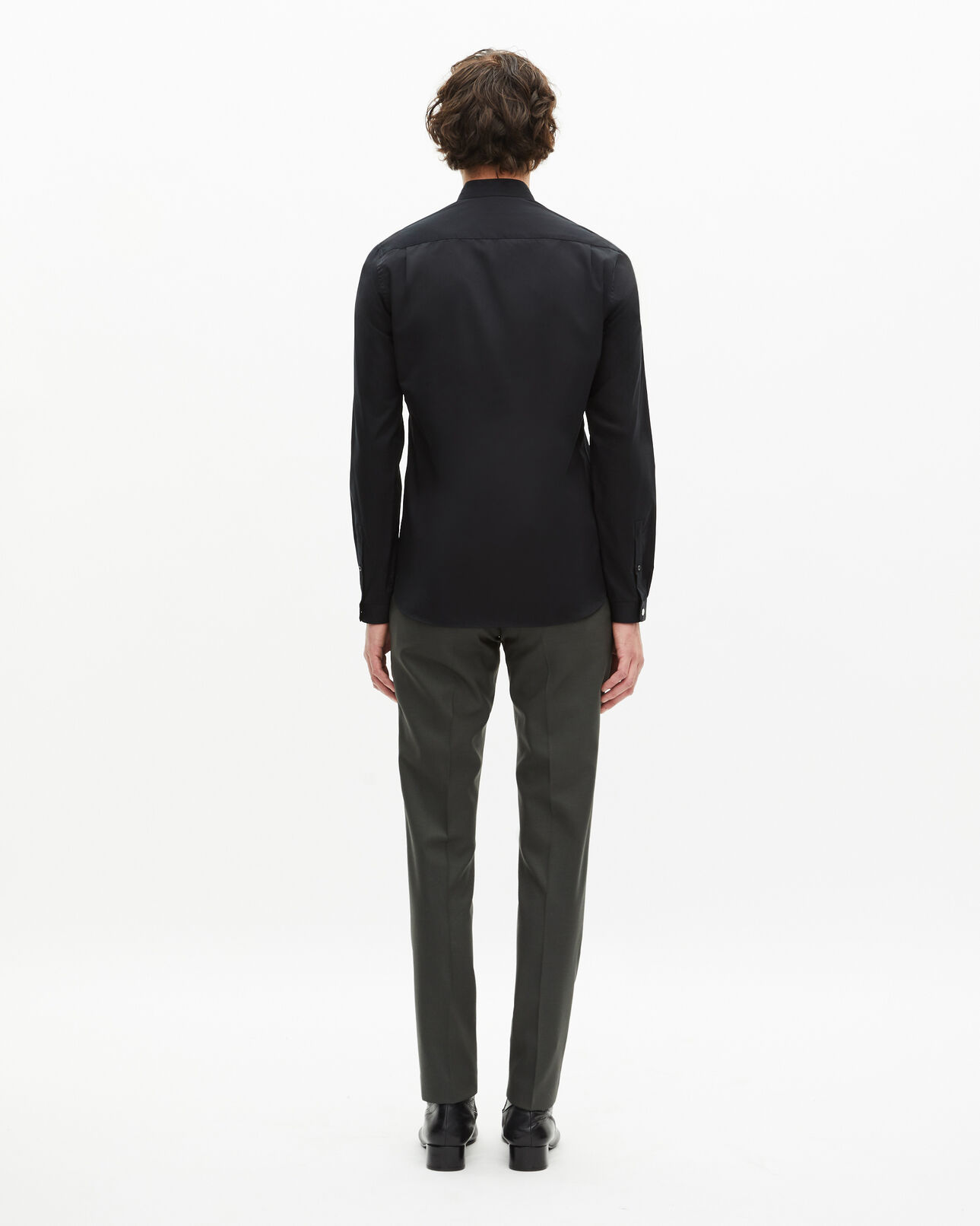 The Kooples MEN BLACK black shirt in smart twill