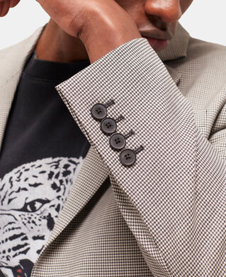 The Kooples H ECRU BLACK gray patterned wool suit jacket