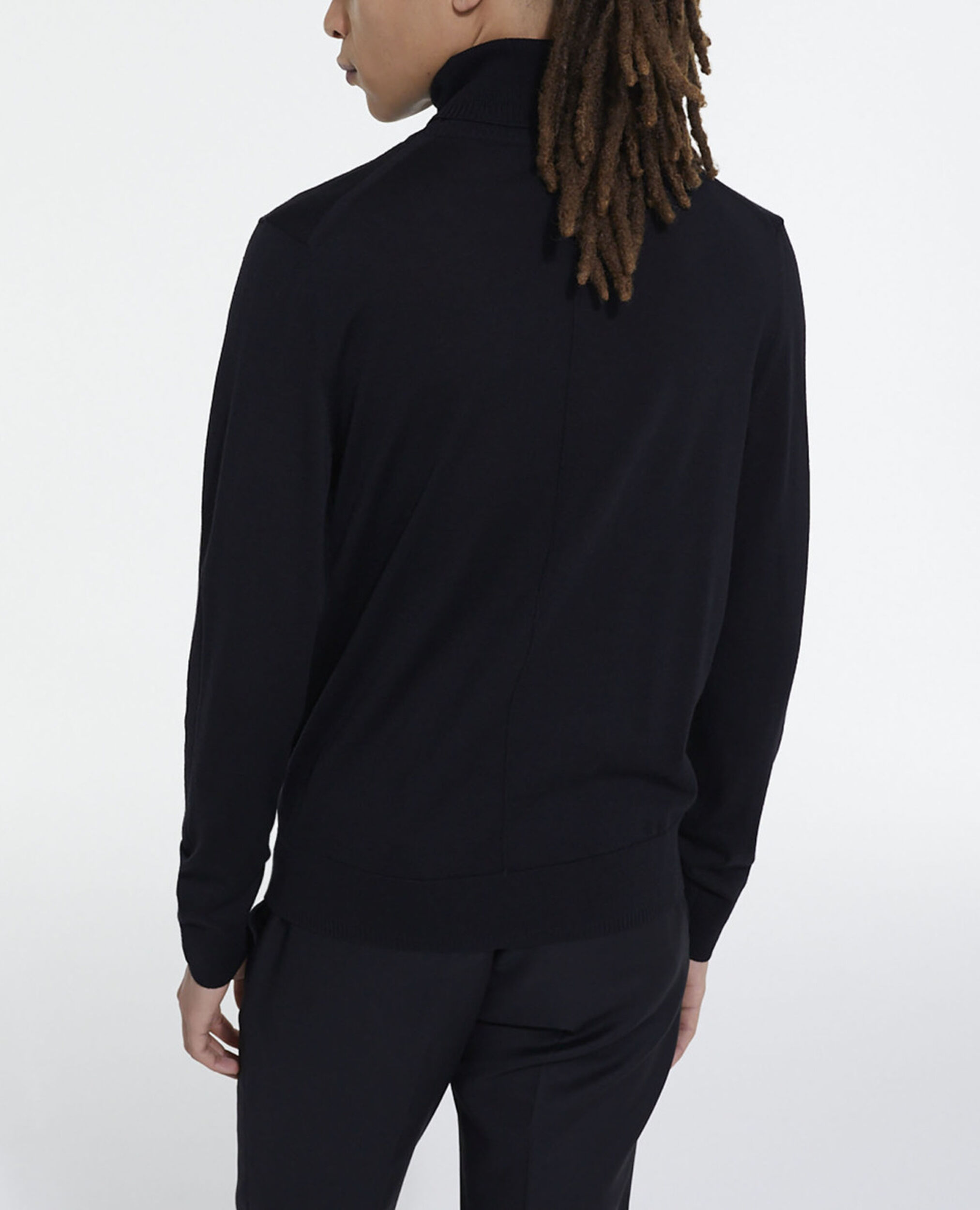 Black merino sweater, BLACK, hi-res image number null