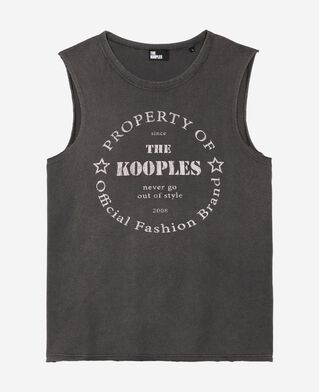 The Kooples F BLACK WASHED tank top with faded black screen print