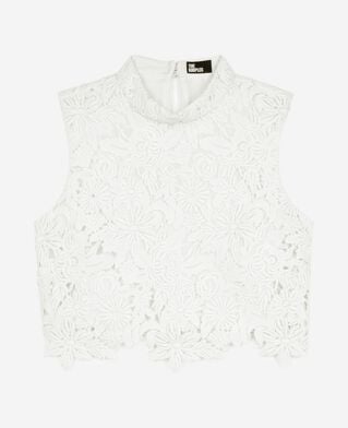 The Kooples F ECRU ecru floral lace top