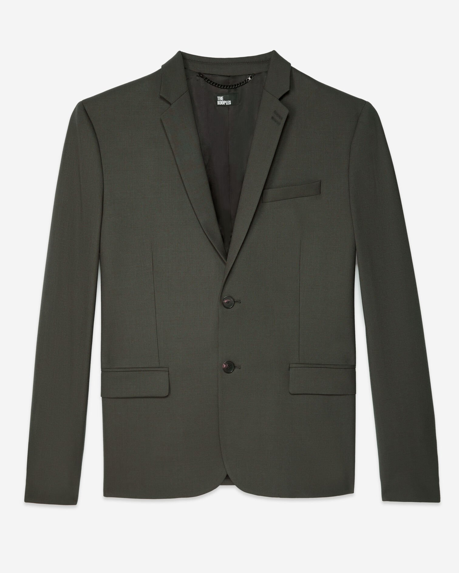 Khaki wool suit fitted jacket, KAKI, hi-res image number null