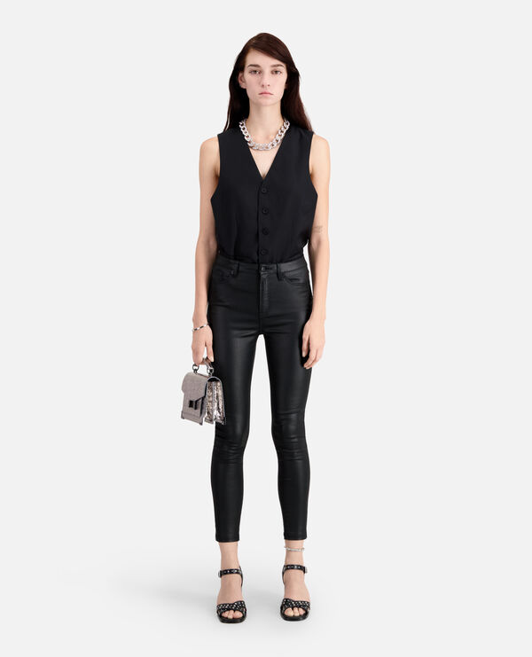 jean noir effet cuir