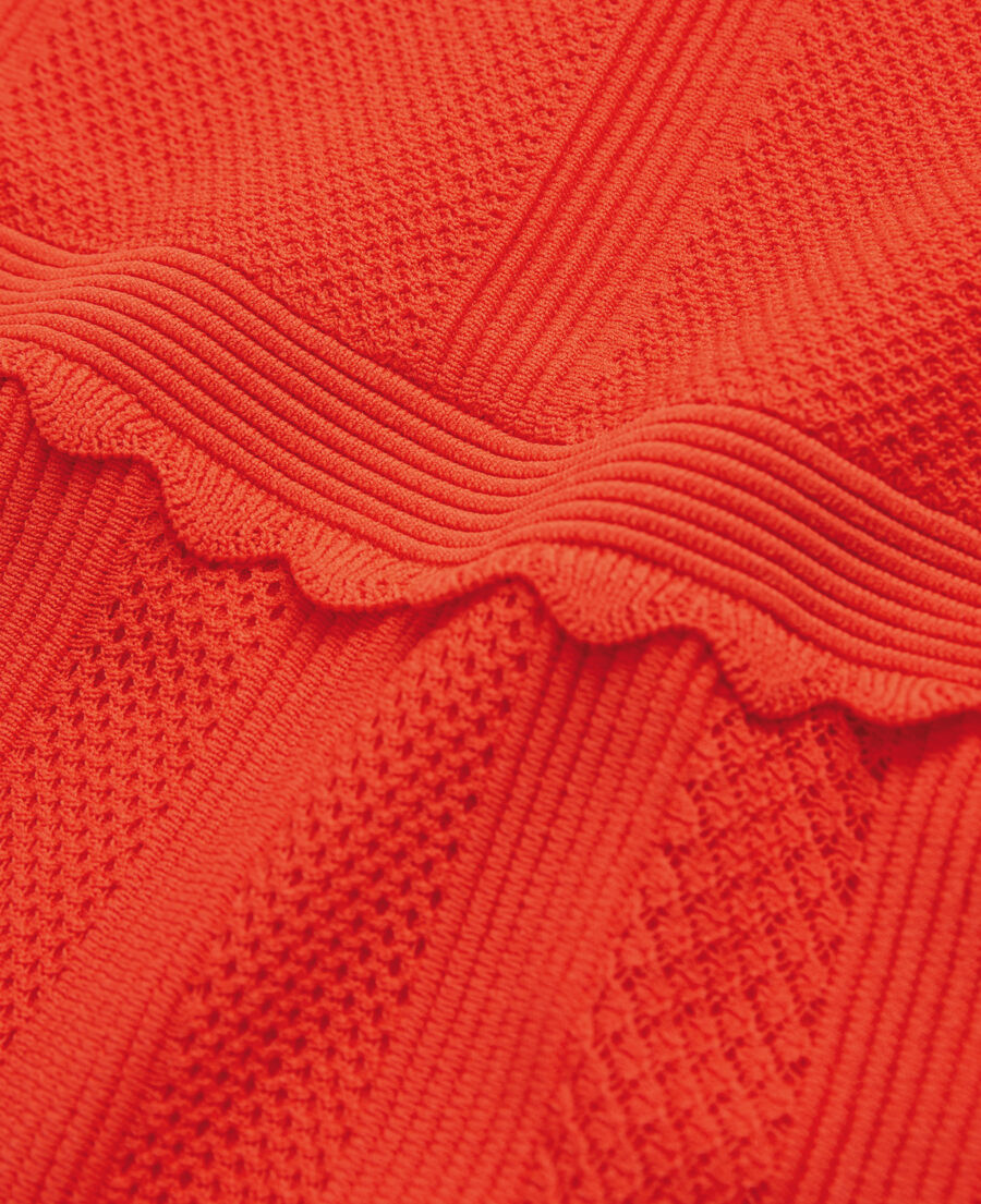 long orange knit dress