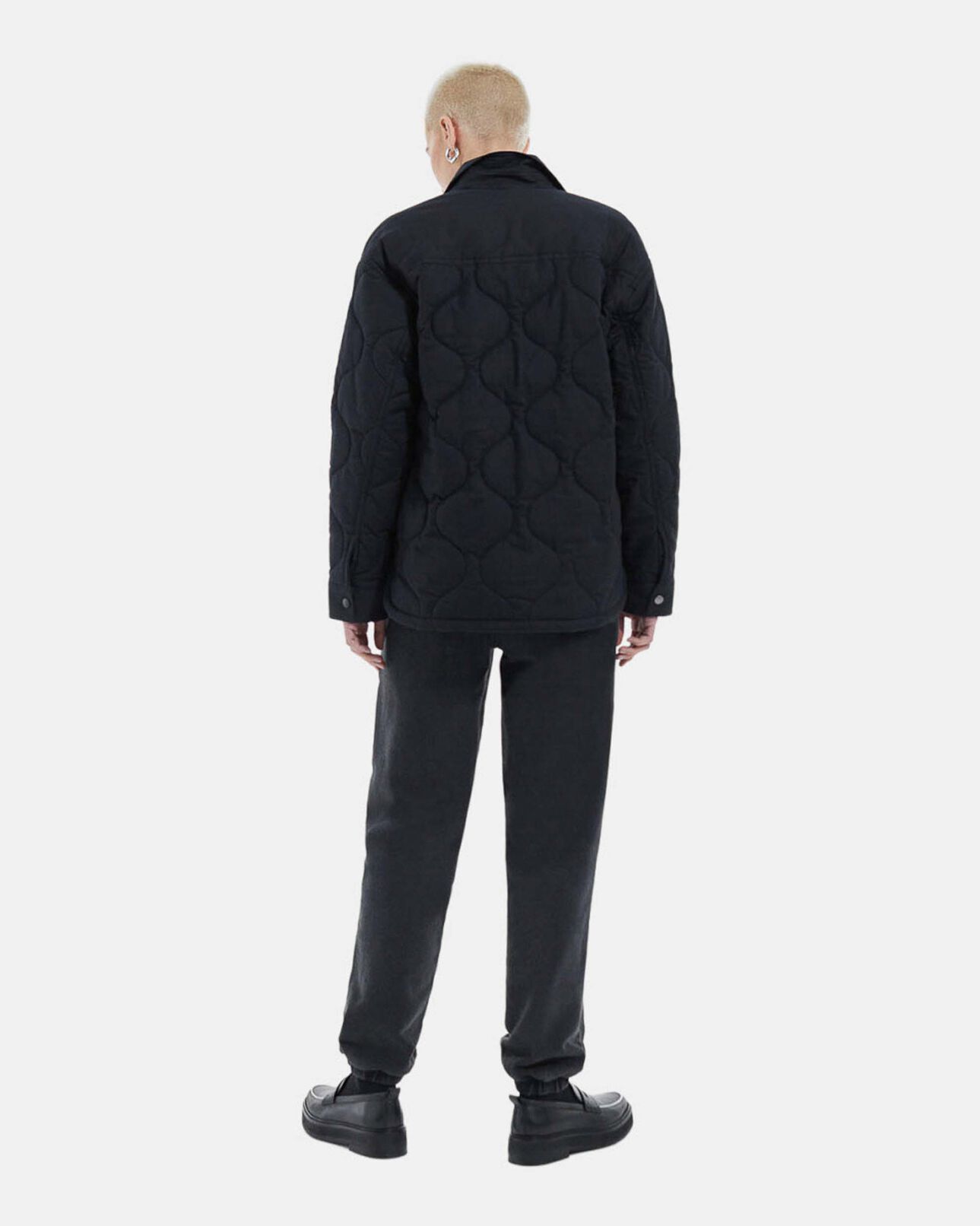 The Kooples WOMEN BLACK WASHED faded black joggers with triple logo