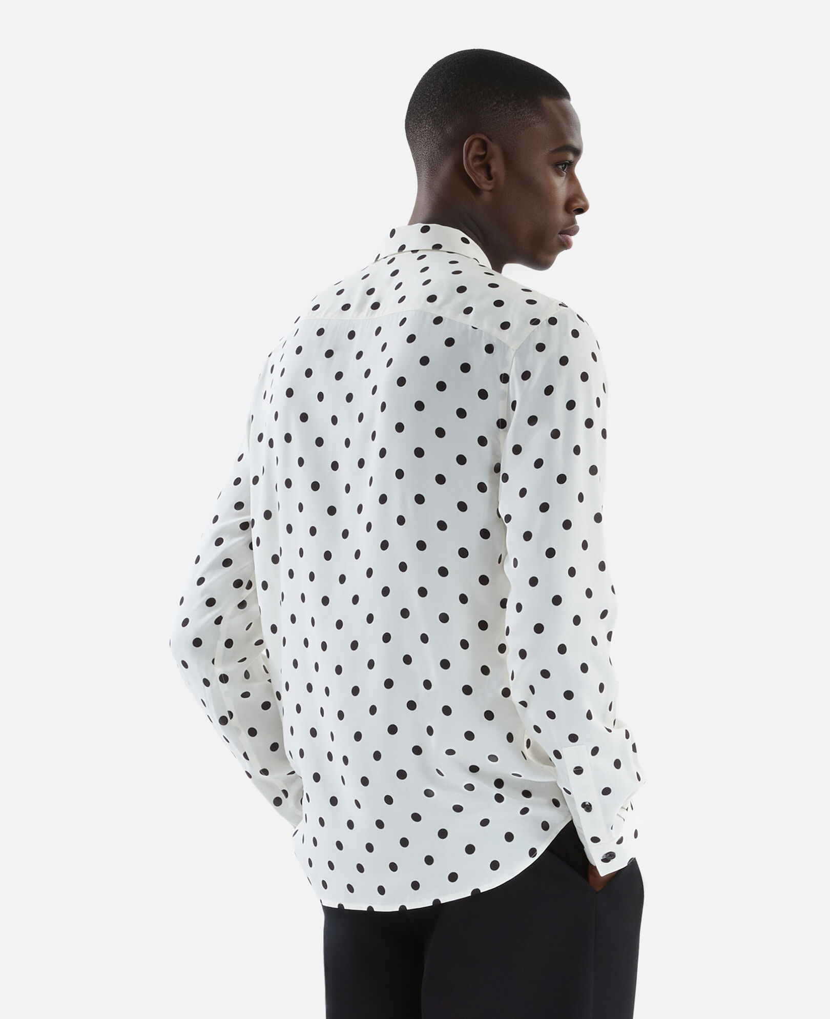 The Kooples MEN WHITE / BLACK white polka dot printed shirt