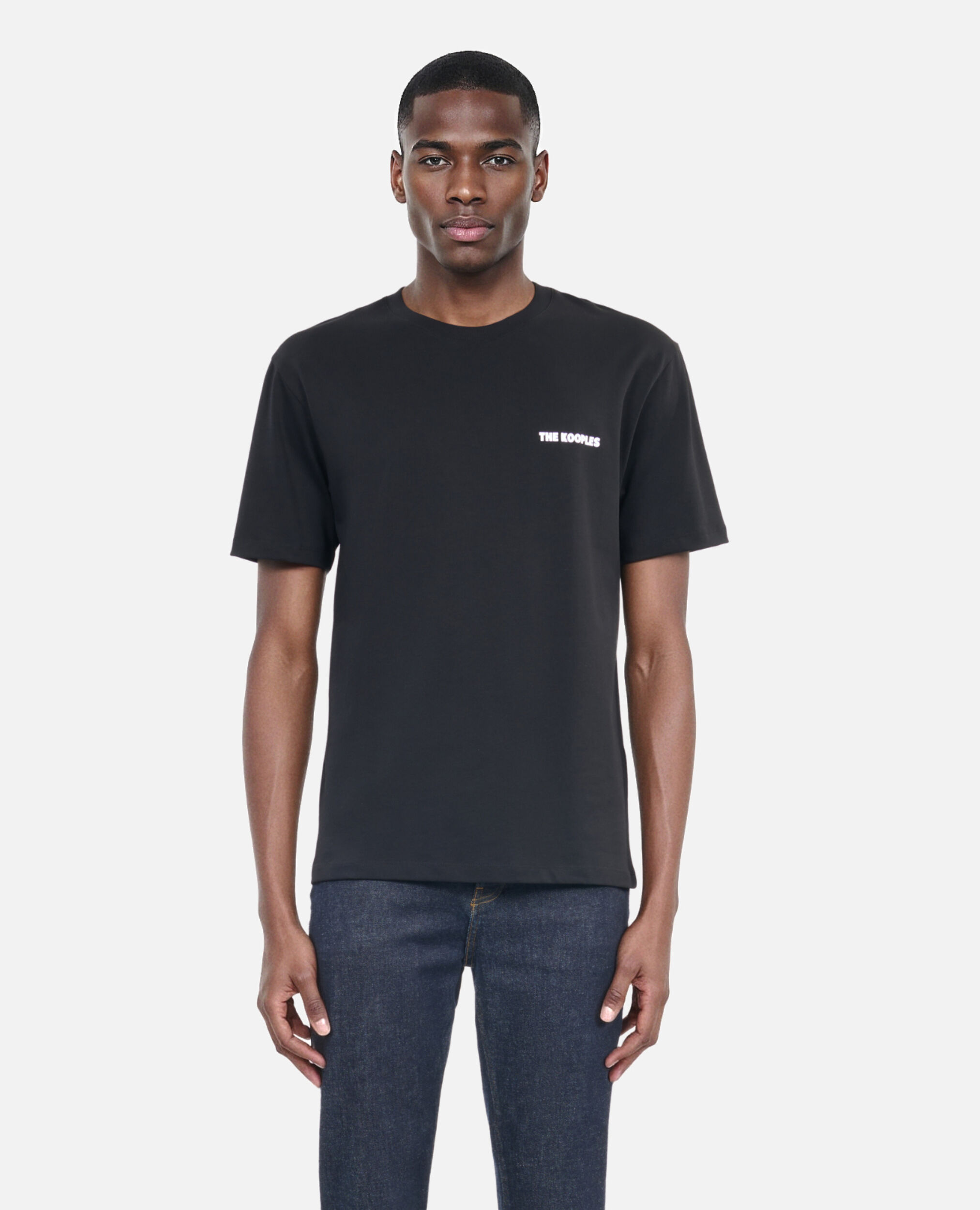 Men's black t-shirt with Logo serigraphy, BLACK, hi-res image number null