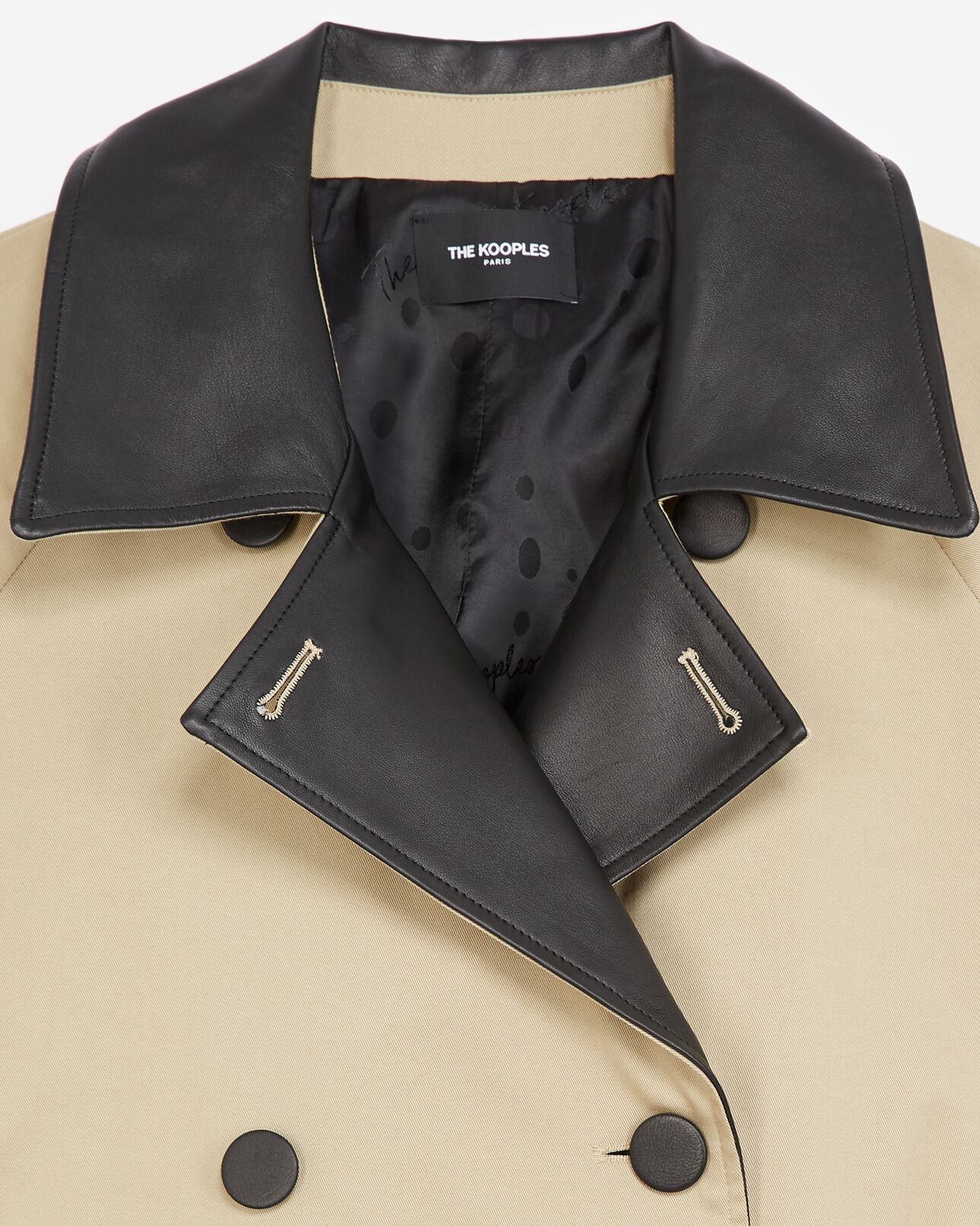 The Kooples DAMEN BEIGE halblanger beiger trenchcoat aus baumwolle